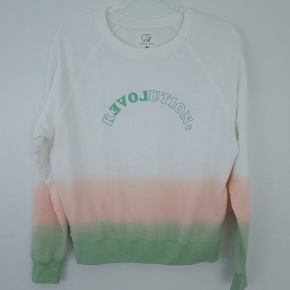 Ivory Ella Alissa Revolution Conservation Sweatshirt Dip Dye XS Pastel Soft Top - Picture 1 of 5